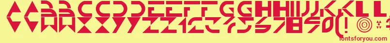Tron Font – Red Fonts on Yellow Background