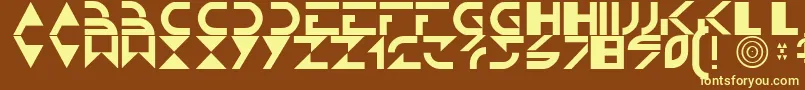 Tron-fontti – keltaiset fontit ruskealla taustalla