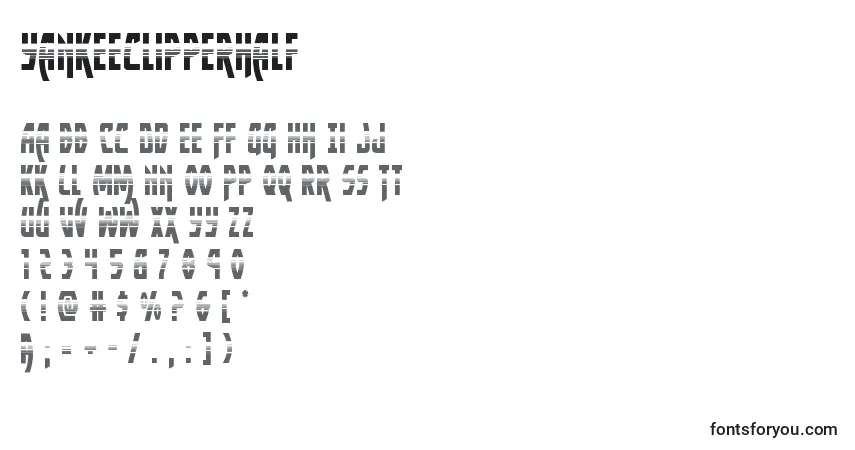 Schriftart Yankeeclipperhalf – Alphabet, Zahlen, spezielle Symbole