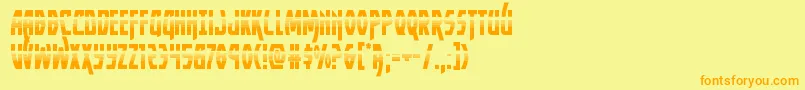 フォントYankeeclipperhalf – オレンジの文字が黄色の背景にあります。