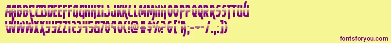 Yankeeclipperhalf Font – Purple Fonts on Yellow Background