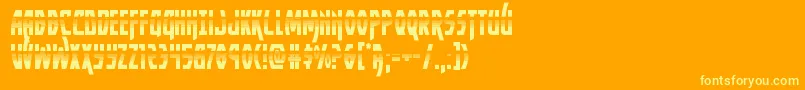 Yankeeclipperhalf-Schriftart – Gelbe Schriften auf orangefarbenem Hintergrund