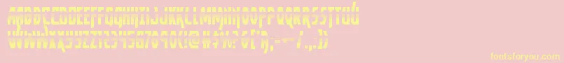 Yankeeclipperhalf-Schriftart – Gelbe Schriften auf rosa Hintergrund