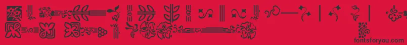 AuriolFlowers2 Font – Black Fonts on Red Background