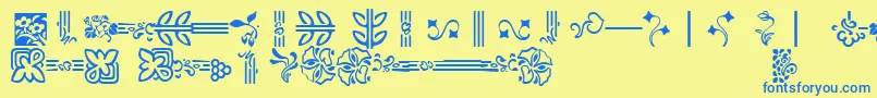 En savoir plus sur la police AuriolFlowers2 Police AuriolFlowers2 – polices bleues sur fond jaune