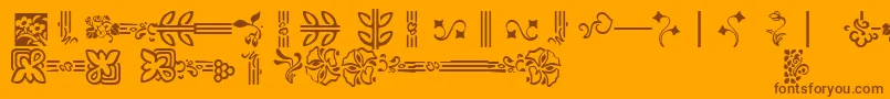 AuriolFlowers2-Schriftart – Braune Schriften auf orangefarbenem Hintergrund