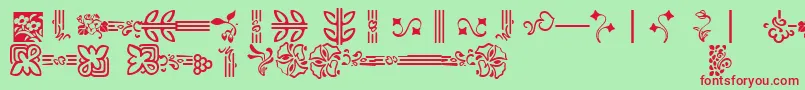 AuriolFlowers2 Font – Red Fonts on Green Background