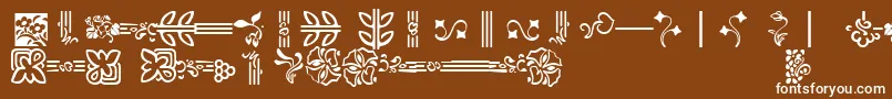 Więcej informacji o czcionce AuriolFlowers2 Czcionka AuriolFlowers2 – białe czcionki na brązowym tle