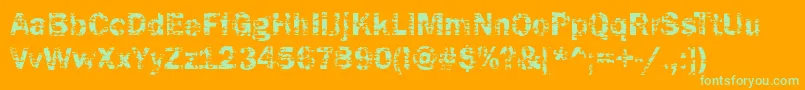 Funky04Bold Font – Green Fonts on Orange Background