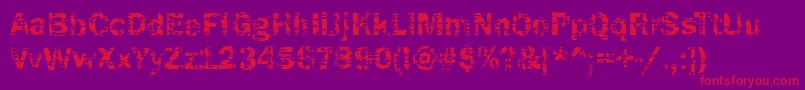 Funky04Bold-Schriftart – Rote Schriften auf violettem Hintergrund