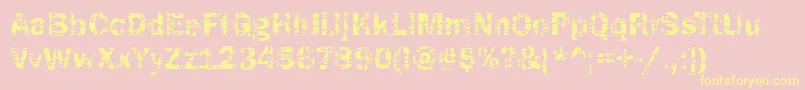 Funky04Bold Font – Yellow Fonts on Pink Background