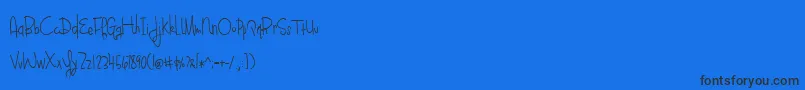 BlueberryOatmealRegular-Schriftart – Schwarze Schriften auf blauem Hintergrund