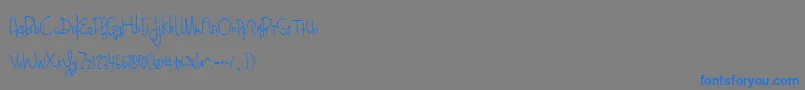 BlueberryOatmealRegular Font – Blue Fonts on Gray Background