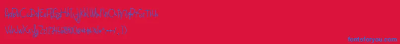 BlueberryOatmealRegular Font – Blue Fonts on Red Background