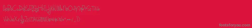 BlueberryOatmealRegular Font – Gray Fonts on Red Background