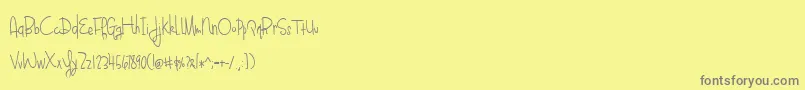 BlueberryOatmealRegular-Schriftart – Graue Schriften auf gelbem Hintergrund