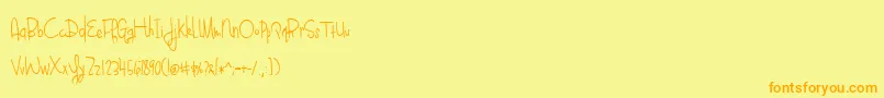 BlueberryOatmealRegular Font – Orange Fonts on Yellow Background
