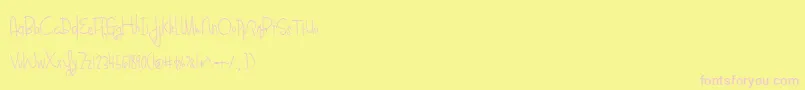 BlueberryOatmealRegular Font – Pink Fonts on Yellow Background