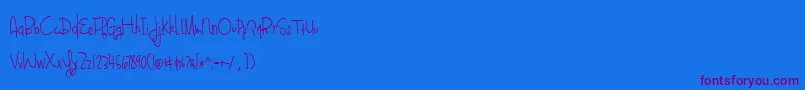 BlueberryOatmealRegular Font – Purple Fonts on Blue Background