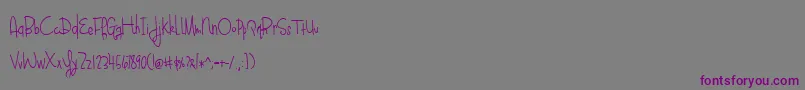 BlueberryOatmealRegular-Schriftart – Violette Schriften auf grauem Hintergrund