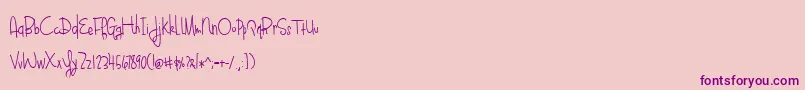 BlueberryOatmealRegular Font – Purple Fonts on Pink Background