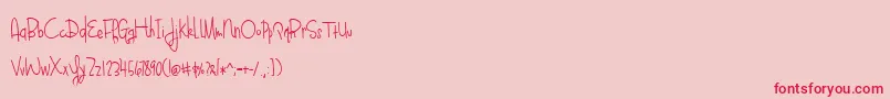 BlueberryOatmealRegular Font – Red Fonts on Pink Background