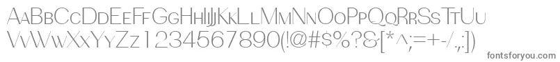 PassionsanspdbcLightsmallc-fontti – harmaat kirjasimet valkoisella taustalla
