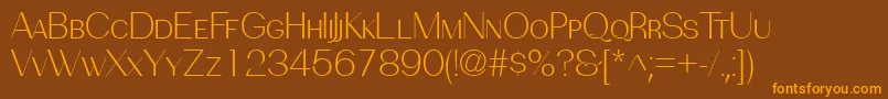 PassionsanspdbcLightsmallc-Schriftart – Orangefarbene Schriften auf braunem Hintergrund