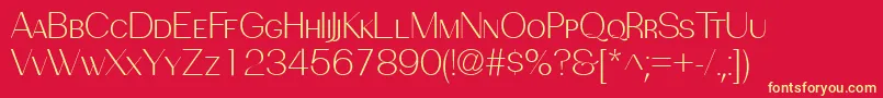 PassionsanspdbcLightsmallc Font – Yellow Fonts on Red Background