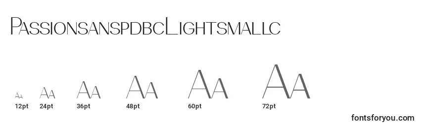 PassionsanspdbcLightsmallc Font Sizes