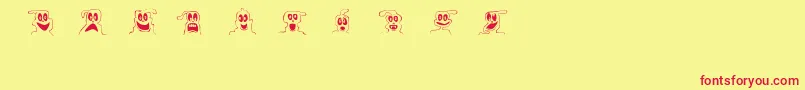 Fe10LilGhosts Font – Red Fonts on Yellow Background