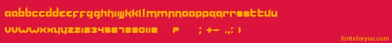 フォントVannoidyk – 赤い背景にオレンジの文字