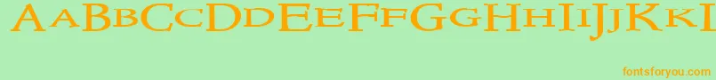 Newstyletitlingwide Font – Orange Fonts on Green Background