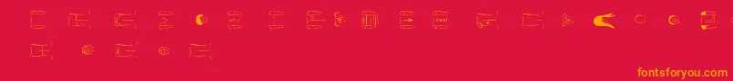 CreateACartoonMaleBasicKit Font – Orange Fonts on Red Background