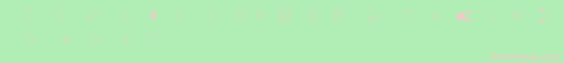 CreateACartoonMaleBasicKit-fontti – vaaleanpunaiset fontit vihreällä taustalla