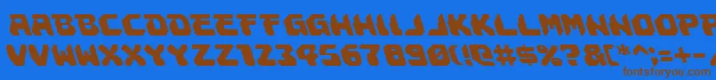 フォントAstropolisleft – 茶色の文字が青い背景にあります。