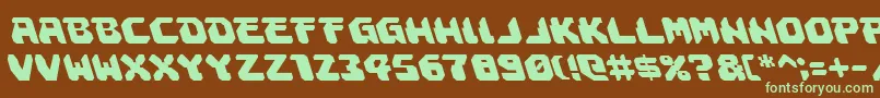 フォントAstropolisleft – 緑色の文字が茶色の背景にあります。