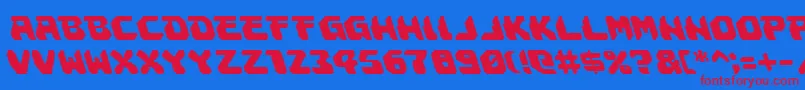 フォントAstropolisleft – 赤い文字の青い背景