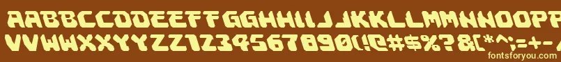 Astropolisleft-fontti – keltaiset fontit ruskealla taustalla