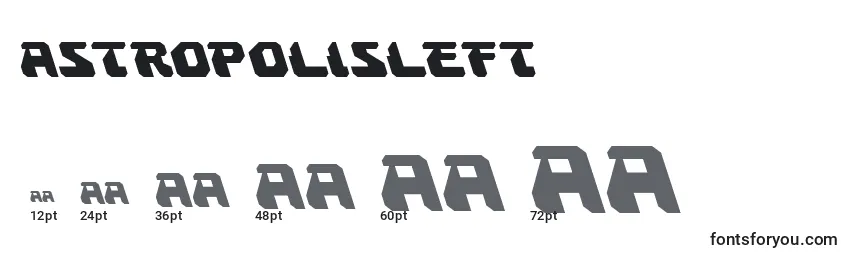 Размеры шрифта Astropolisleft