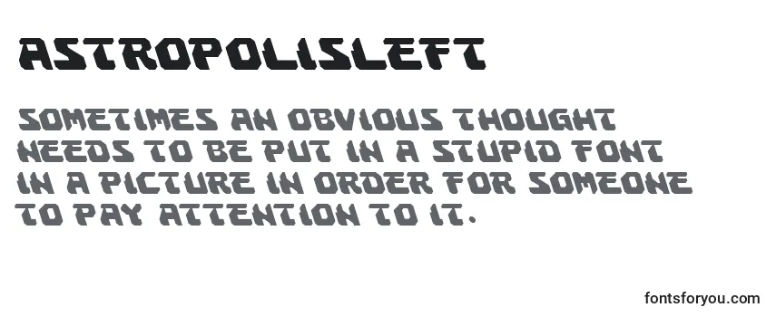 Review of the Astropolisleft Font