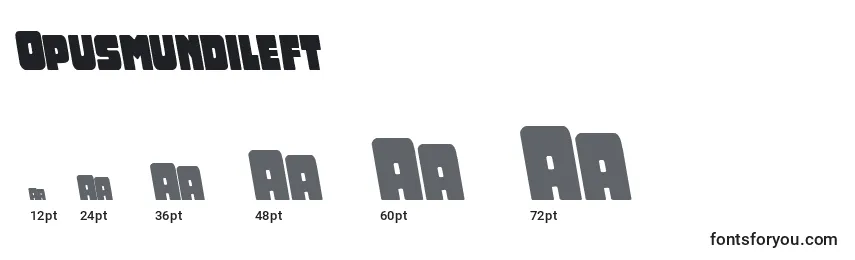Opusmundileft font sizes