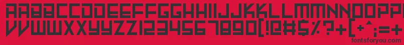 MachineMadness Font – Black Fonts on Red Background