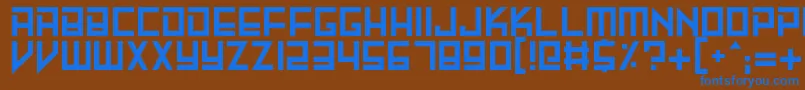 MachineMadness Font – Blue Fonts on Brown Background