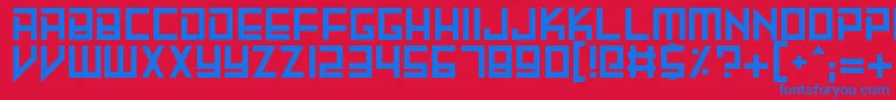MachineMadness Font – Blue Fonts on Red Background
