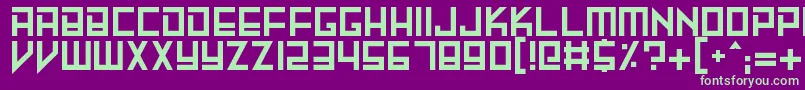 MachineMadness Font – Green Fonts on Purple Background