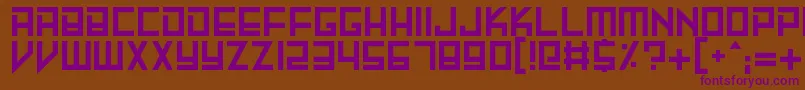 MachineMadness Font – Purple Fonts on Brown Background