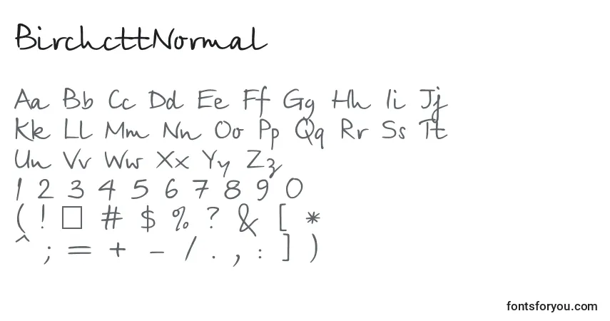 Schriftart BirchcttNormal – Alphabet, Zahlen, spezielle Symbole