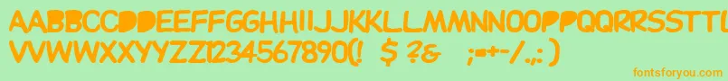 Dupuyballoonbold Font – Orange Fonts on Green Background