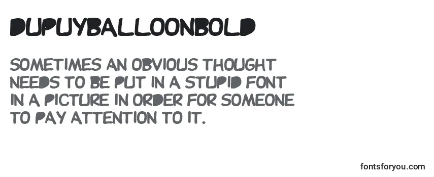 Review of the Dupuyballoonbold Font